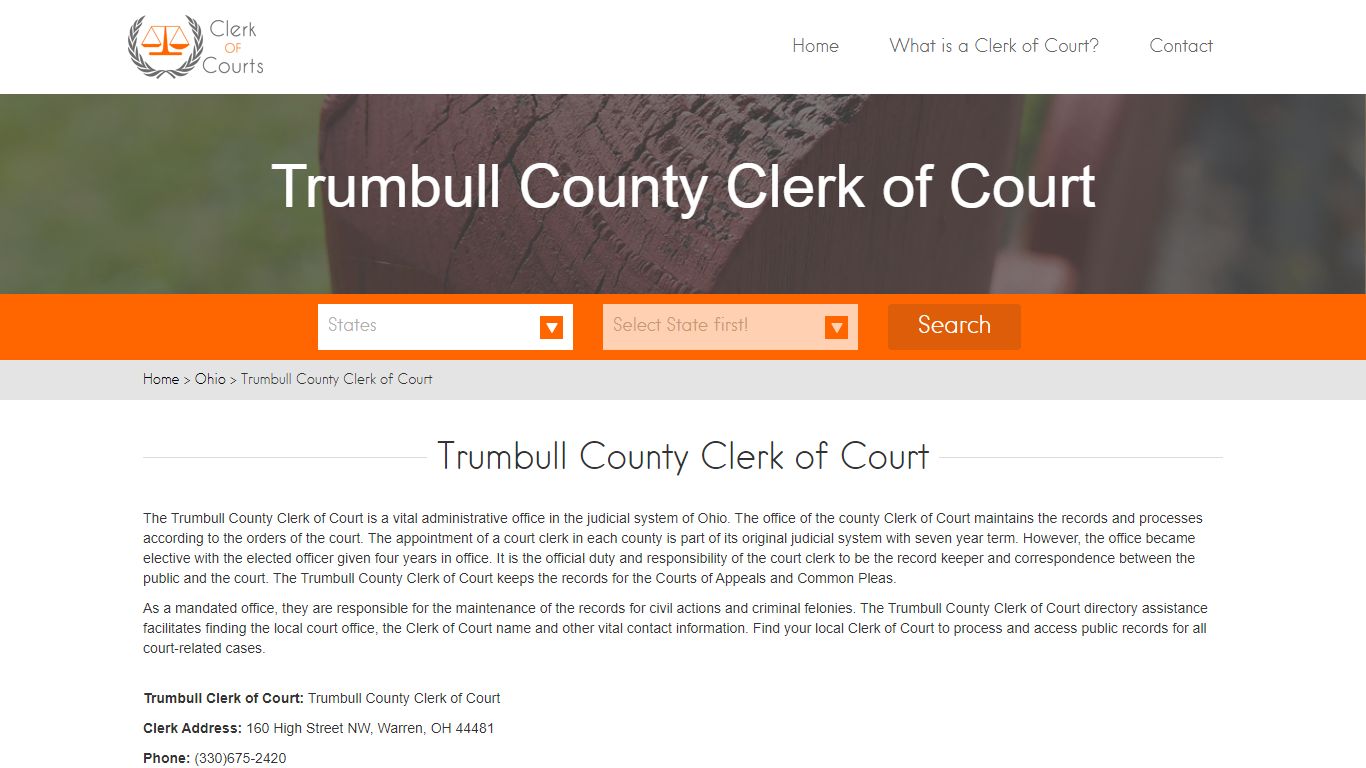 Trumbull County Clerk of Court